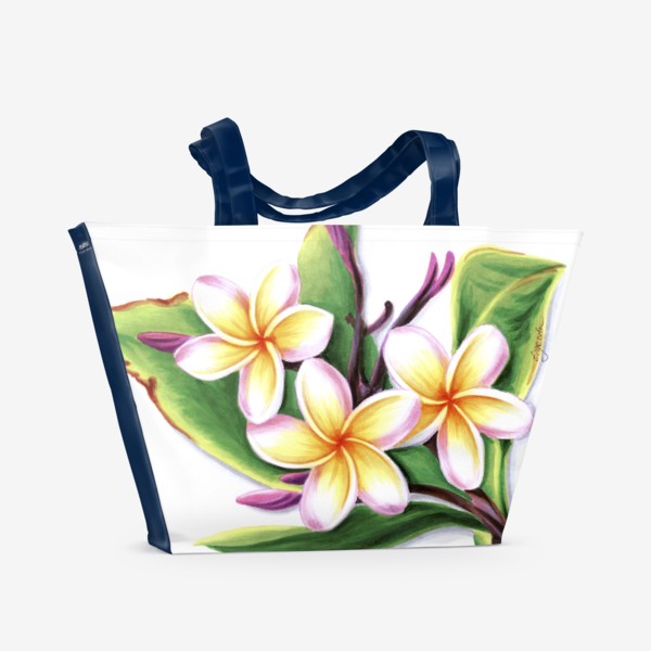 Пляжная сумка &laquo;Тайские цветы плюмерия (франжипани)&raquo;
