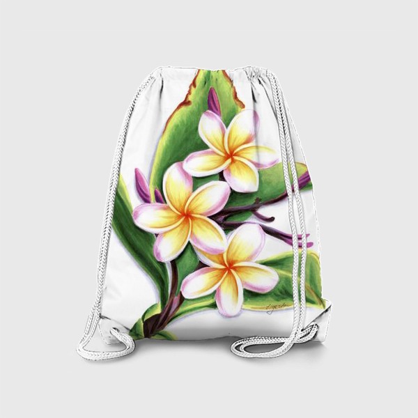Рюкзак «Тайские цветы плюмерия (франжипани)»