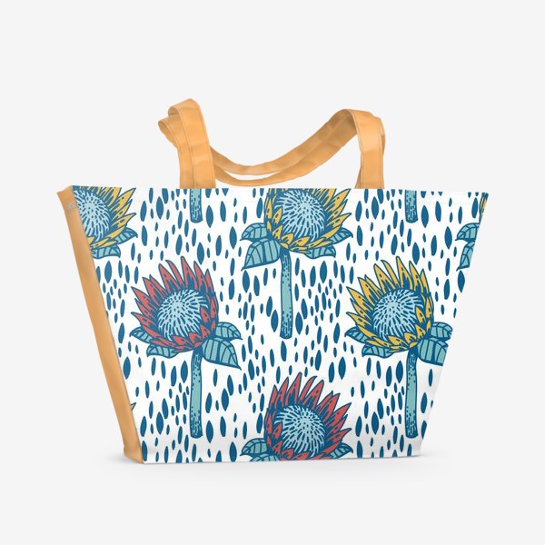 Пляжная сумка «Цветы протеи»