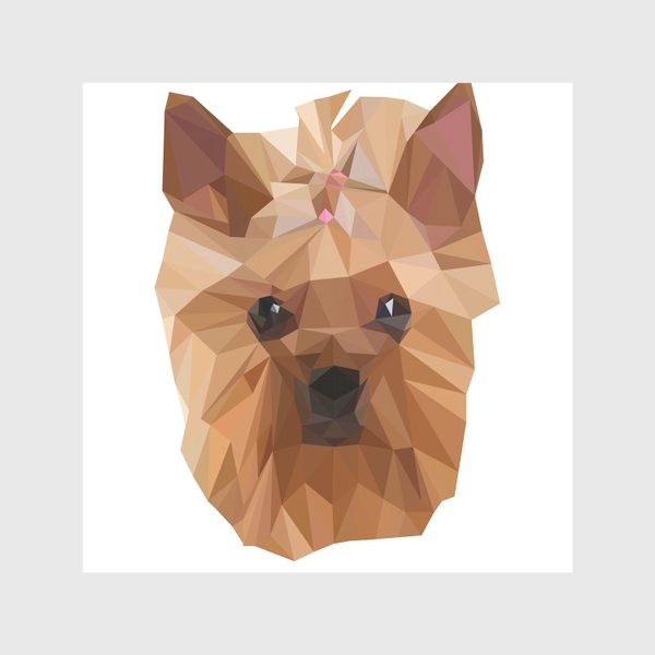 Скатерть &laquo;Йоркширский терьер, милейшая собака в стиле лоу-поли&raquo;