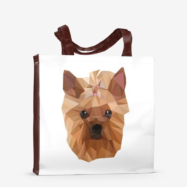 Сумка-шоппер «Йоркширский терьер, милейшая собака в стиле лоу-поли»