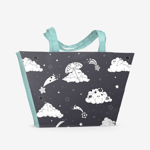 Пляжная сумка «Облака и звездопад»