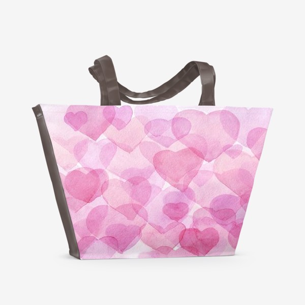 Пляжная сумка «акварельные сердца»