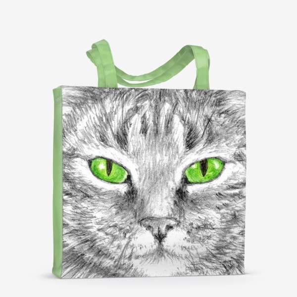 Сумка-шоппер «Кот. Зеленые глазки.»