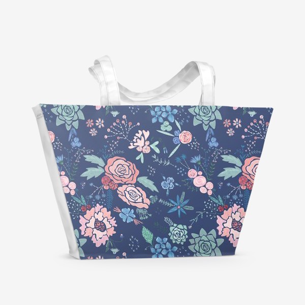 Пляжная сумка «Цветочная вышивка»