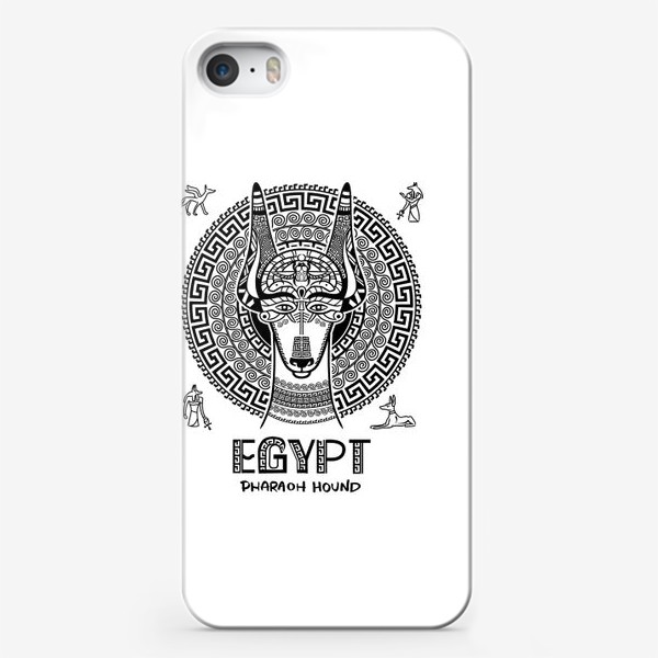 Чехол iPhone «Египетский орнамент и символ года. Фараонова собака Египта »