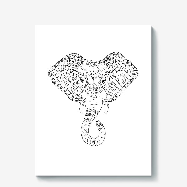 Холст «Зентангл слон»