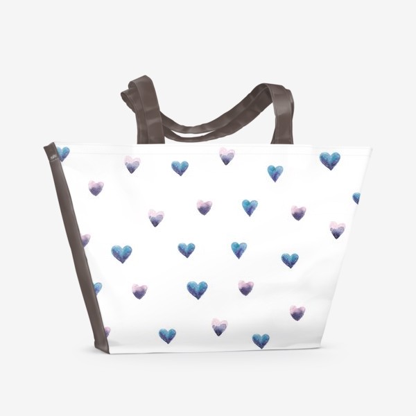 Пляжная сумка «Акварельные сердечки»