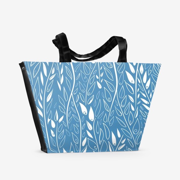 Пляжная сумка «Голубые листья»
