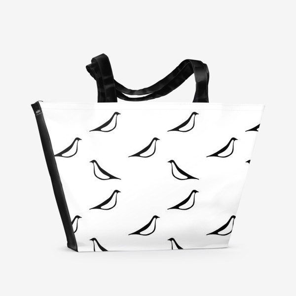 Пляжная сумка «Паттерн с птицами»