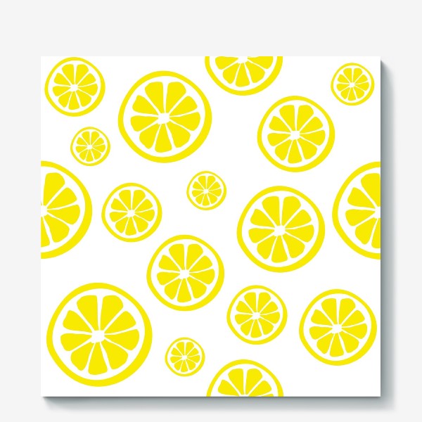 Холст «Яркий принт с лимонными дольками»