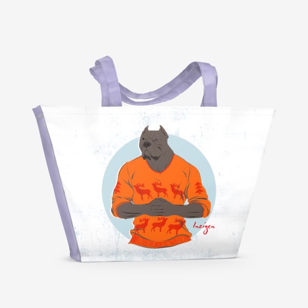 Пляжная сумка «Символ года. Собака (питбуль)»