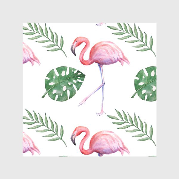 Скатерть «Тропики с розовым фламинго. Паттерн»
