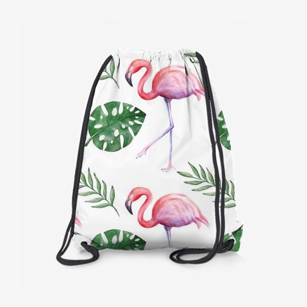 Рюкзак «Тропики с розовым фламинго. Паттерн»