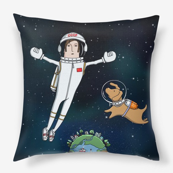 Подушка «первый человек в космосе!»