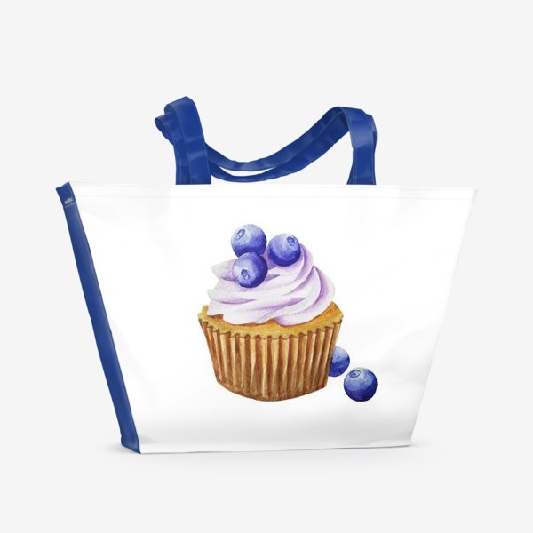 Пляжная сумка «Cupcake blueberry Черничный капкейк»