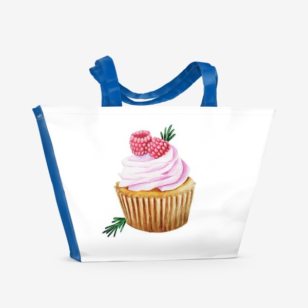 Пляжная сумка «Cupcake raspberry Малиновый капкейк»