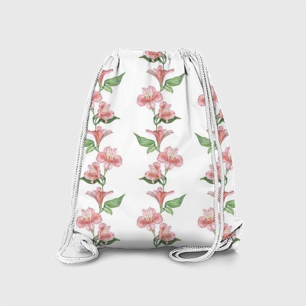 Рюкзак «Паттерн - цветочки альстромерии»
