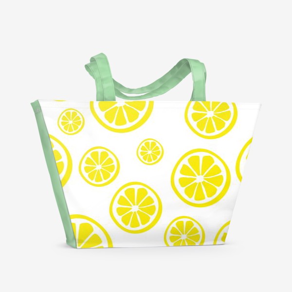 Пляжная сумка «Яркий принт с лимонными дольками»