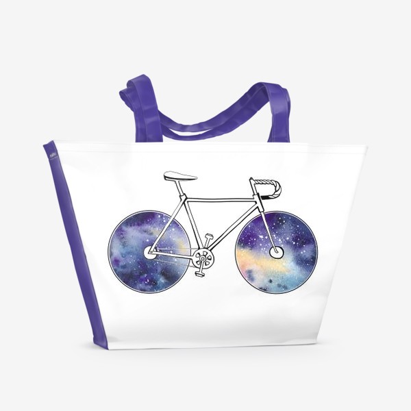 Пляжная сумка «Космический Велосипед»