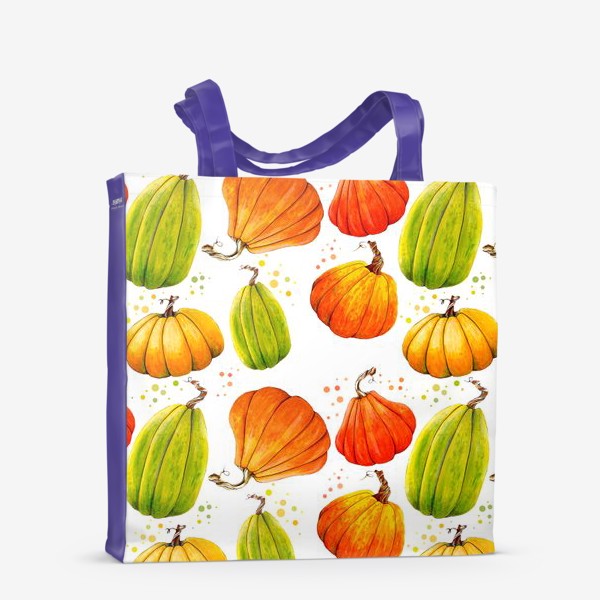 Сумка-шоппер &laquo;Halloween, Pumpkin pattern, Autumn background&raquo;
