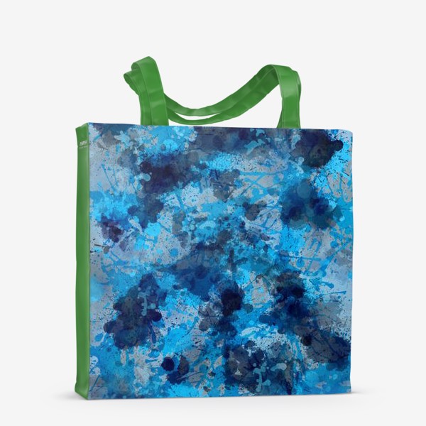Сумка-шоппер &laquo;Абстрактный рисунок с брызгами синей и голубой краски &raquo;