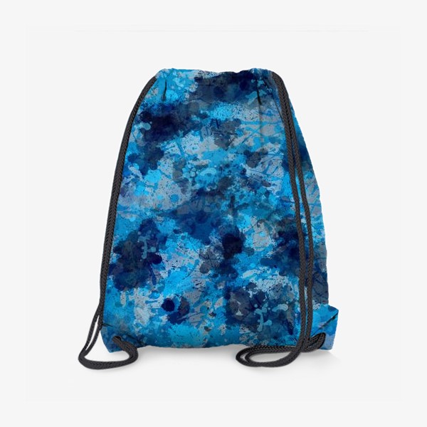 Рюкзак «Абстрактный рисунок с брызгами синей и голубой краски »