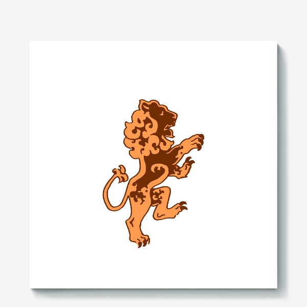 Холст «Оранжевый лев»