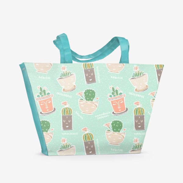 Пляжная сумка «Паттерн из кактусов»