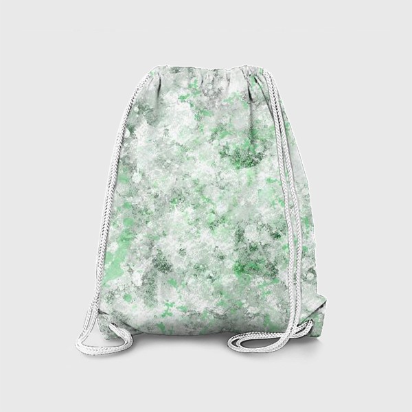 Рюкзак «Абстрактный рисунок с брызгами серой , белой и зеленой краски»