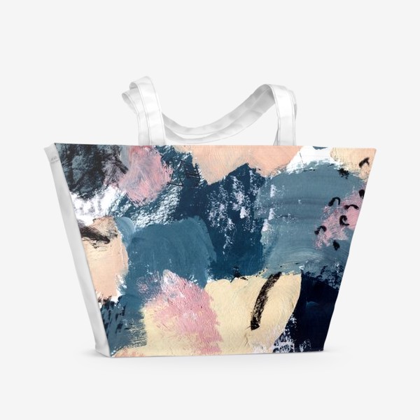 Пляжная сумка &laquo;Абстракция: оттенки розового и синего/Abstraction in pink and blue shades&raquo;