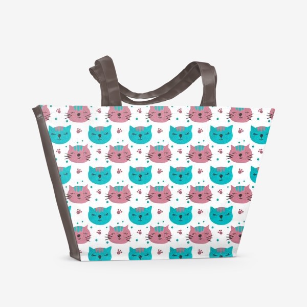 Пляжная сумка «Паттерн милые котята»
