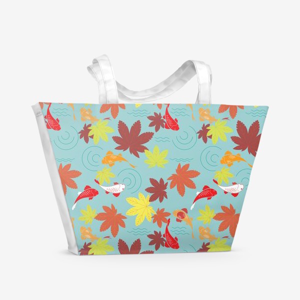 Пляжная сумка «японский пруд осенью»