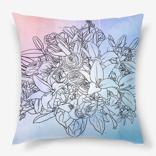 Подушка «Букет с лилиями»