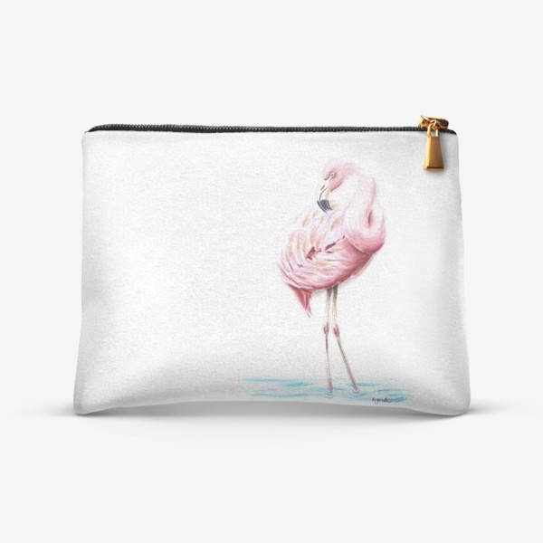 Косметичка «Птица розовый фламинго»