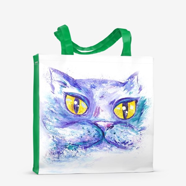 Сумка-шоппер «Акварельный ночной кот, импрессионизм»