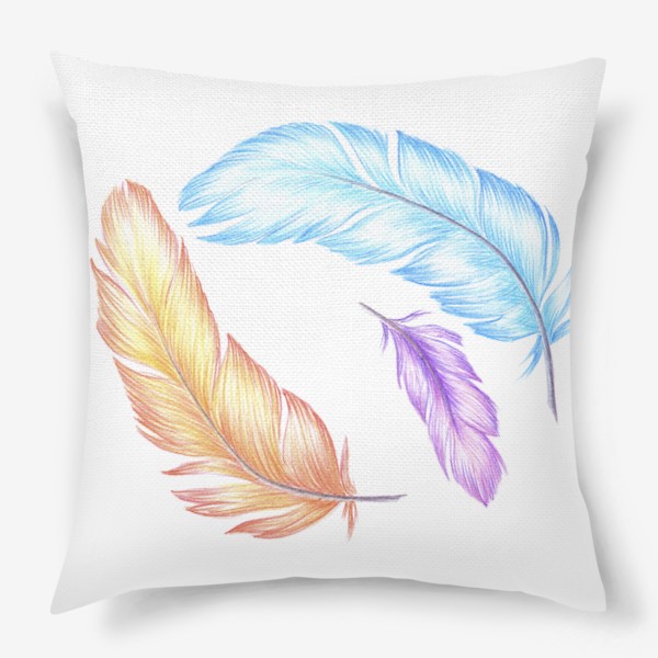 Подушка «Разноцветные перья»