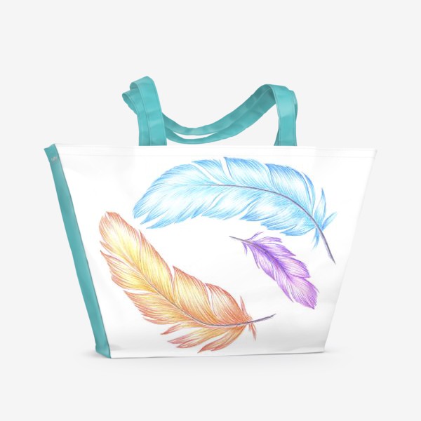 Пляжная сумка «Разноцветные перья»