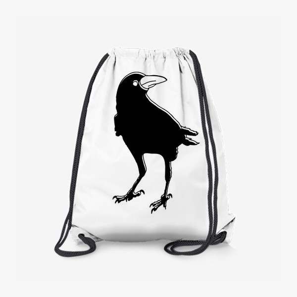 Рюкзак «Черный силуэт вороны с обводкой»