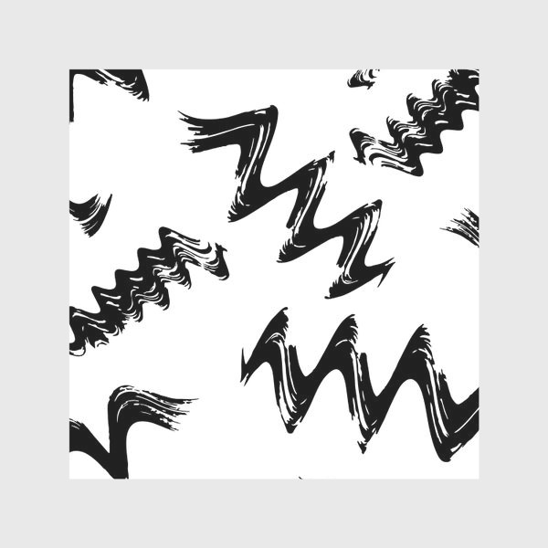 Скатерть «Черно-белый бесшовный паттерн с абстрактными мазками кистью »