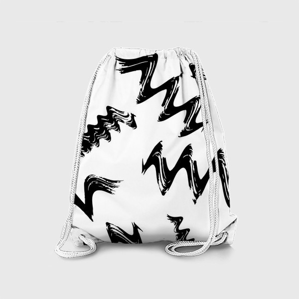 Рюкзак &laquo;Черно-белый бесшовный паттерн с абстрактными мазками кистью &raquo;