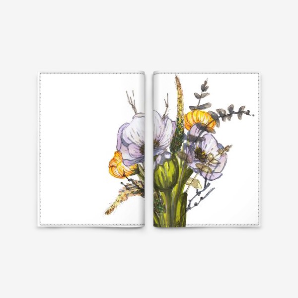 Обложка для паспорта &laquo;Violet flowers&raquo;