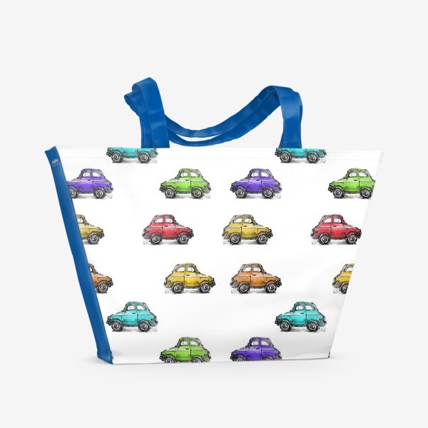 Пляжная сумка «Машинки ретро»