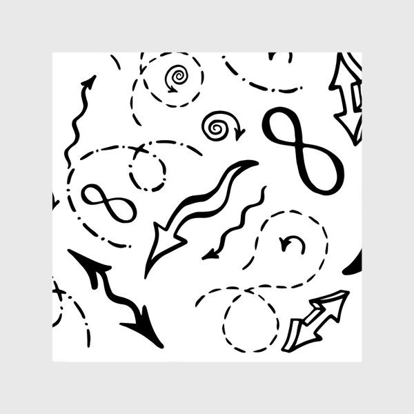 Шторы &laquo;Бесшовный черно-белый паттерн с математическими знаками. Hand-drawn sketch doodles&raquo;