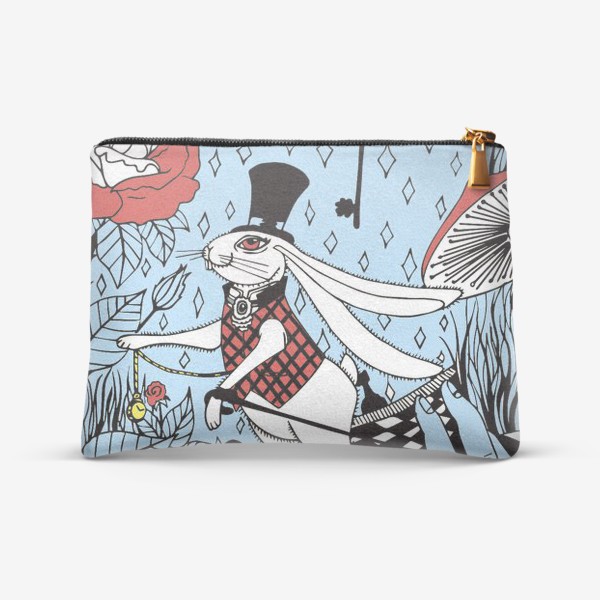 Косметичка &laquo;Иллюстрация к сказке Алиса в стране Чудес "Кролик с карманными часами"&raquo;