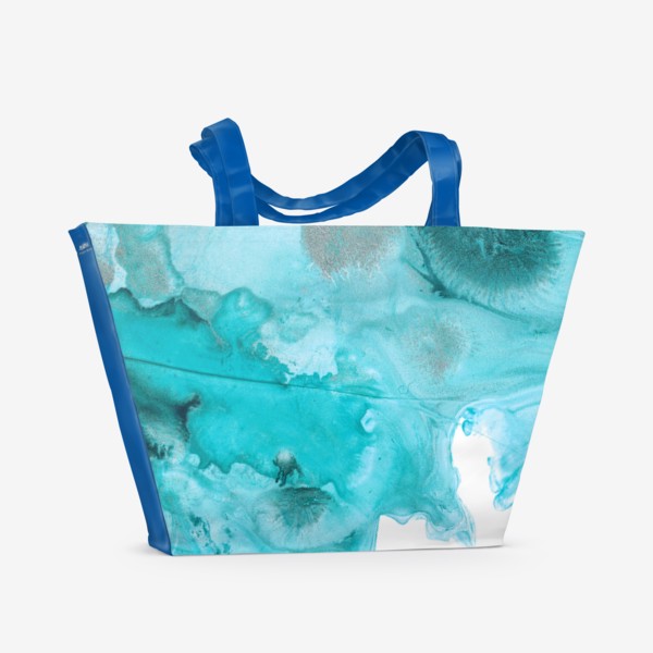 Пляжная сумка &laquo;Голубая акриловая абстракция&raquo;