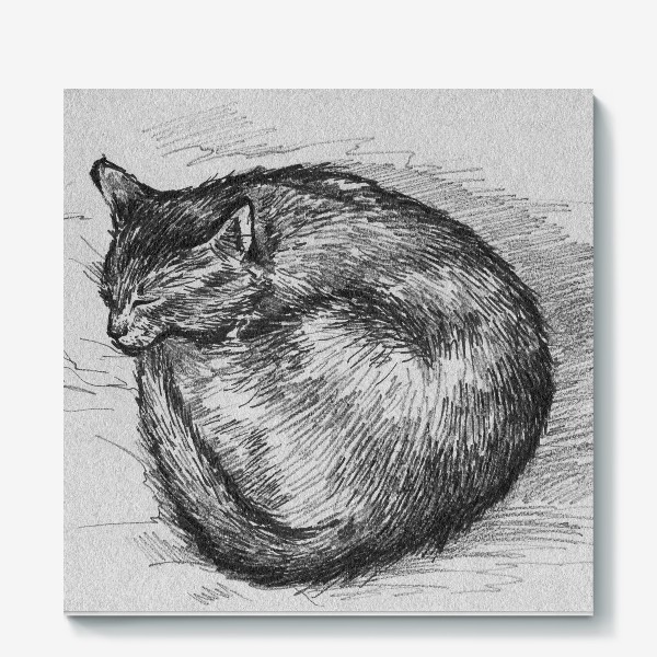 Холст «спящая кошка»