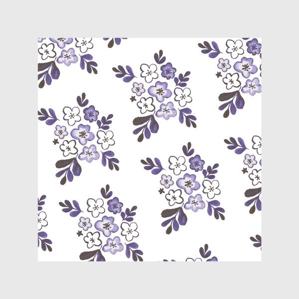 Скатерть «Фиолетовый акварельный цветочный паттерн»