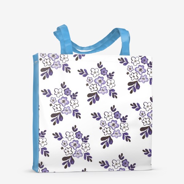 Сумка-шоппер &laquo;Фиолетовый акварельный цветочный паттерн&raquo;