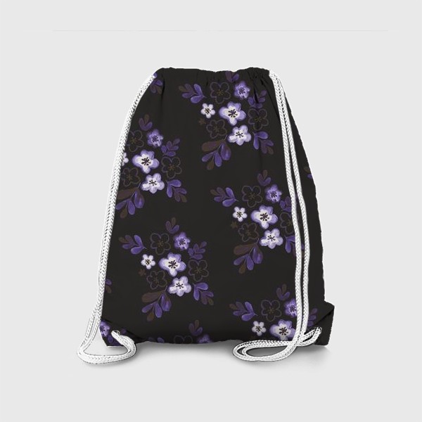 Рюкзак «Фиолетовые цветы на темном фоне»